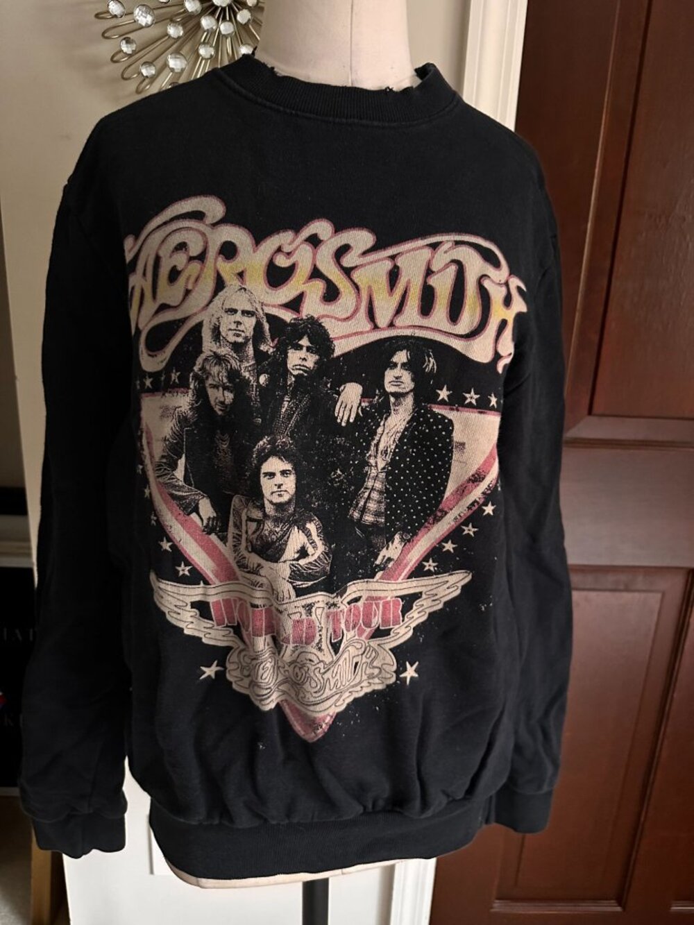 Eleven Paris black Aerosmith graphic front and back sweatshirt Medium